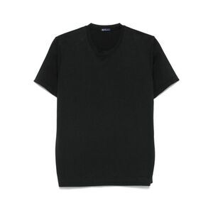 FINAMORE Men's Crew Neck T-Shirt Men BLACK T-Shirts